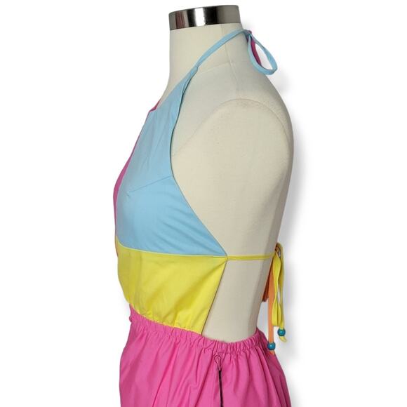 Love Is For Eternity L.I.F.E. Colorblock Halter Dress Size Large NWT - Picture 7 of 13